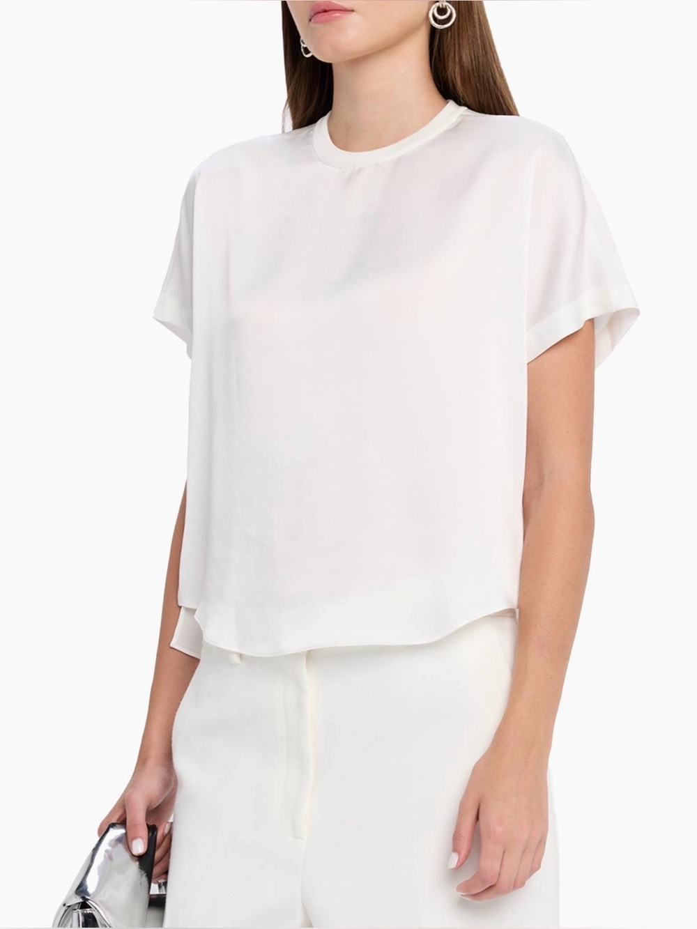 SIMKHAI addy knit back t-shirt in white S